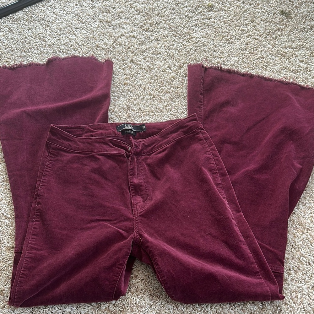 Lucky and blessed  Burgundy Corduroy Pants